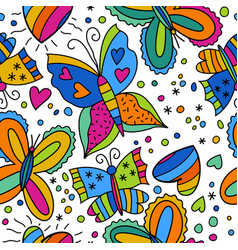 Butterfly Pop Art Seamless Pattern