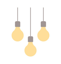 Glowing Lightbulbs Semi Flat Color Objects Set