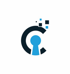 Letter C Secure Logo With Key