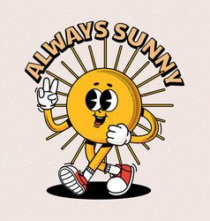 Retro Sun Character Comic Positive Groovy Sunny