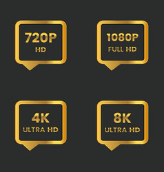 Set Of Video Quality Icons