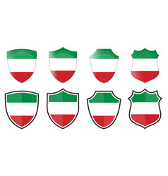 Vertical Italy Flag In Shield Shape Four 3d