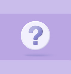 3d Question Mark Icon Sign Or Ask Faq And Qa