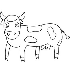 A Black Outline Of Cow