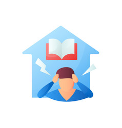 Homeschooling Stress Flat Icon