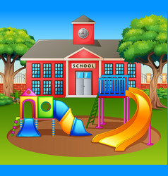 Kids Playground Area In Front School Yard