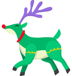 Hand Drawn Cute Happy Reindeer Running