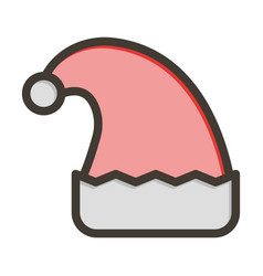 Santa Hat Thick Line Filled Colors Icon