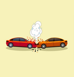 Car Accident Scene Isolated Crash On Road Concept