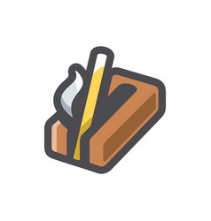 Fire Friction Stick Icon Cartoon