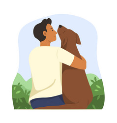 Man Hugging A Dog