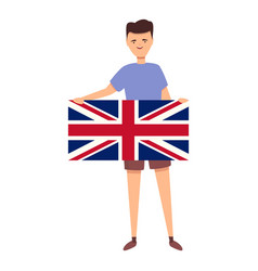 Boy With Uk Flag Icon Cartoon Child Kid