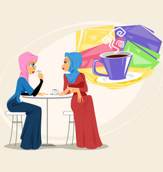 Muslim Women In Coffee Shop