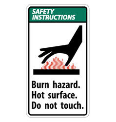 Safety Instructions Burn Hazardhot Surfacedo Not