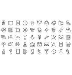 Set Of Thin Line Photography Icons