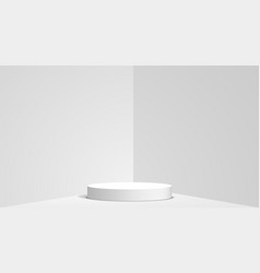 White Podium With Spotlight In The Room