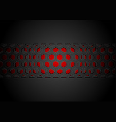 Black Abstract Papercut Grid Pattern On Red