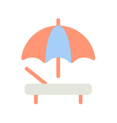 Sunbathing Beach Area Flat Color Ui Icon