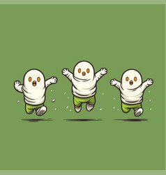 Cute Ghost Cartoon Character Running And Jumping