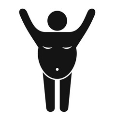 Exercise Overweight Man Icon Simple Style