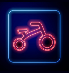 Glowing Neon Bicycle For Kids Icon Isolated