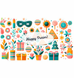 Happy Purim Colorful Background