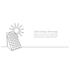 One Continuous Line Drawing Of Solar Panel