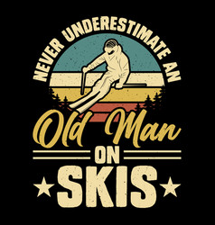 Skiing Rider Retro Vintage Ski T-shirt Design