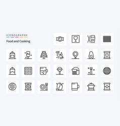 25 Food Line Icon Pack