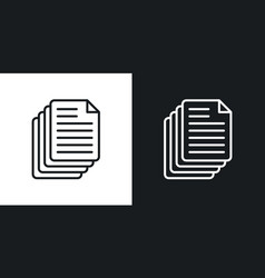 Document Papers Pile Icon Set Office Paperwork