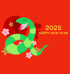 Happy Chinese New Year Of The Snake Cartoon Card