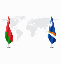 Oman And Marshall Islands Flags For Official