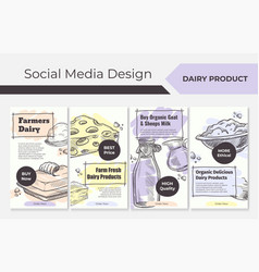 Template Story Banner Design With Dairy Product Ad