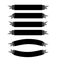 Curved ribbon banner black Royalty Free Vector Image