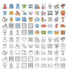 Flat Shopping Icons Set