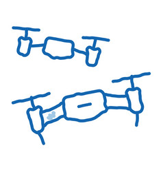 Drone Racing Doodle Icon Hand Drawn