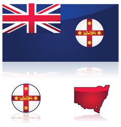 New South Wales Flag And Map