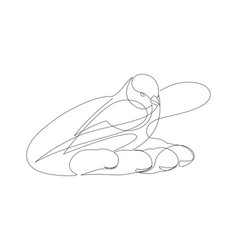 One Line Hand Holding Small Bird Concept