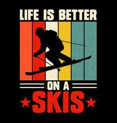 Skiing Rider Retro Vintage Ski T-shirt Design