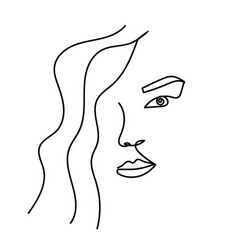 Abstract Woman Face With Wavy Hair