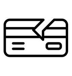 Broken Credit Card Icon Outline Style