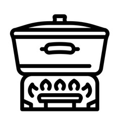 Fire Pot Cooking Line Icon