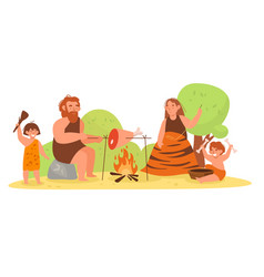 Stone Age Family Primitive Prehistoric People