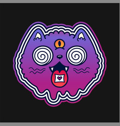 Trippy Cat With Acid Lsd Mark On Tongue T-shirt