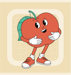 Vintage Groovy Apple Character