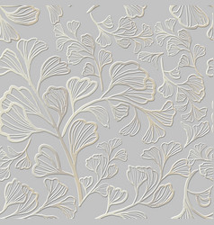 3d Embossed Lines Floral Seamless Pattern