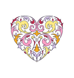 Bright Heart With A Beautiful Curly Pattern