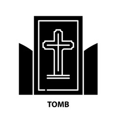 Tomb Icon Black Sign With Editable Strokes