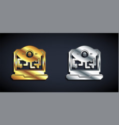 Gold And Silver Computer Vision Icon Isolated