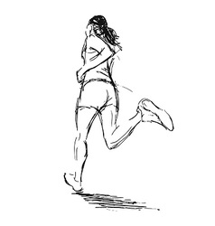 running figure sketch